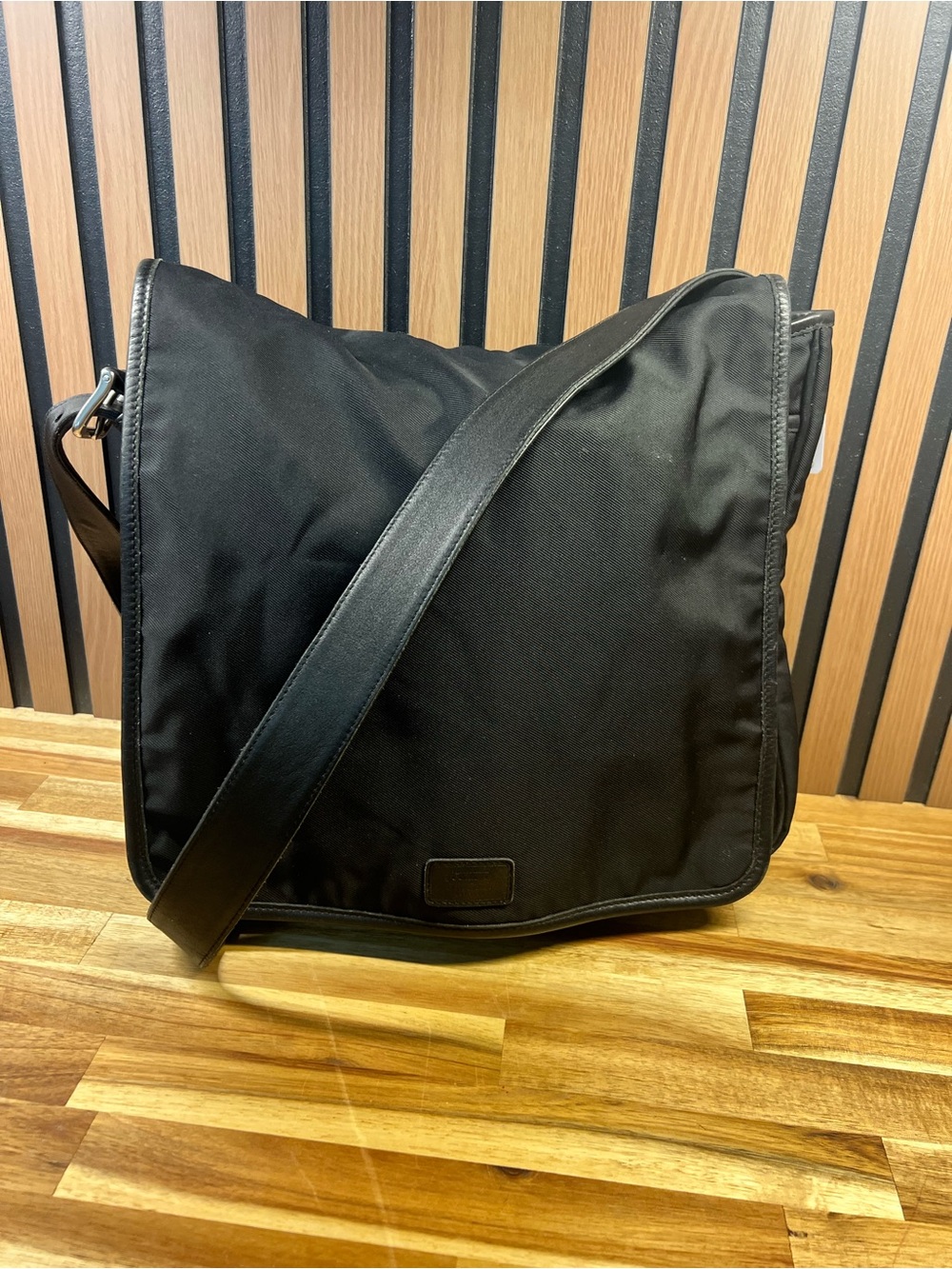 Vintage Coach 5109 Black Nylon Canvas & Leather Laptop Messenger Bag